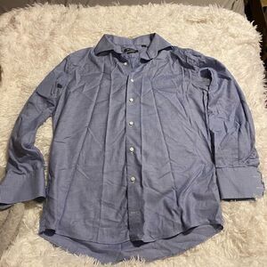 Indochino Men’s Farington Houndstooth Blue Button Up Shirt (No Size)